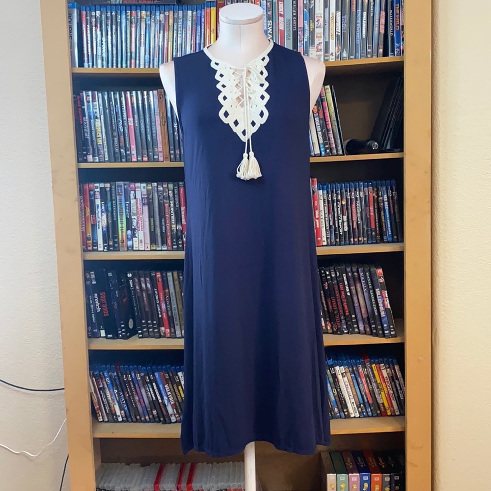 Crochet Trim Knit A-Line Dress
MAX STUDIO